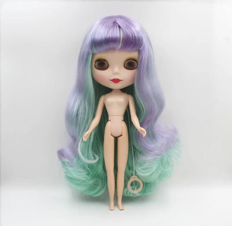 Кукла Blygirl кукла Blyth фиолетово-зеленая челка с завитками обычное тело 7 шарнирных