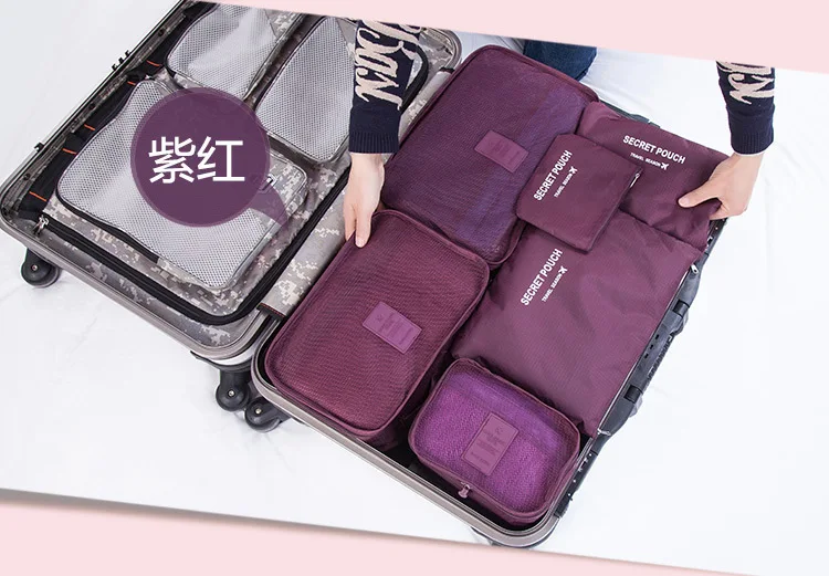 2015 новый 6 шт./компл. корейский стильных женщин дорожная сумка женская для