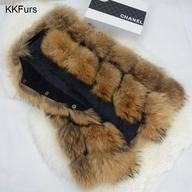 

2021 New Design Lady Real Raccoon Fur Vest Women Winter Raccoon Fur Gilet Fashion Coat High Quality S1562