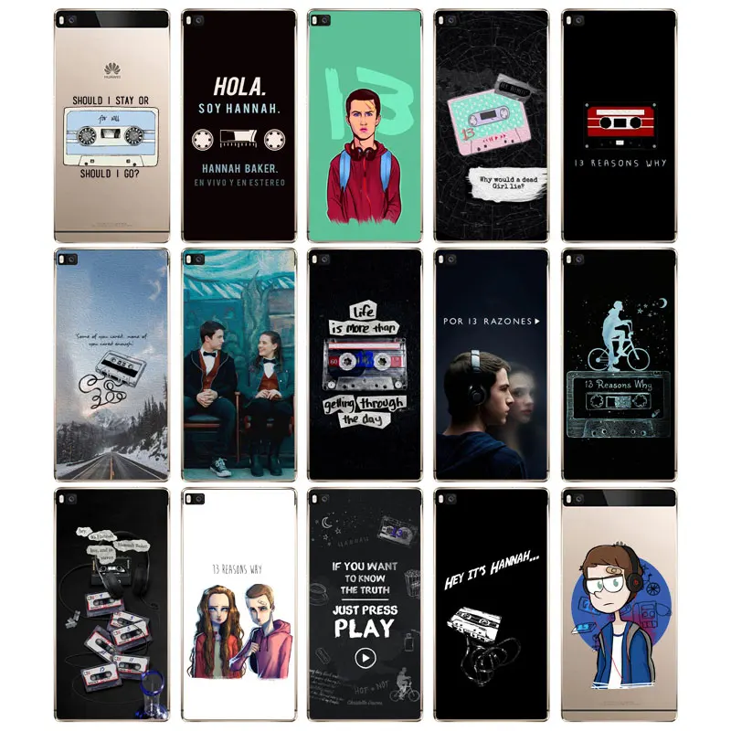 N241 13 Reasons Why Soft TPU Silicone Cover For Huawei P8 P9 P10 P20 P30 Lite Pro P Smart Plus 2017 2019 Case |