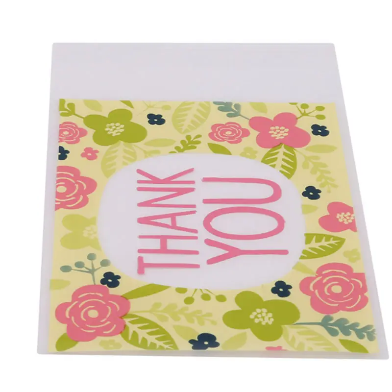 Новинка 100 шт цветочный узор &quotспасибо&quot печенья Упаковочные пакеты Samll