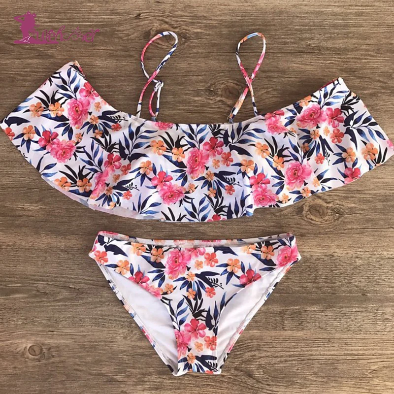 Lurehooker пикантные низкая талия трусики бикини без бретелек с цветочным принтом