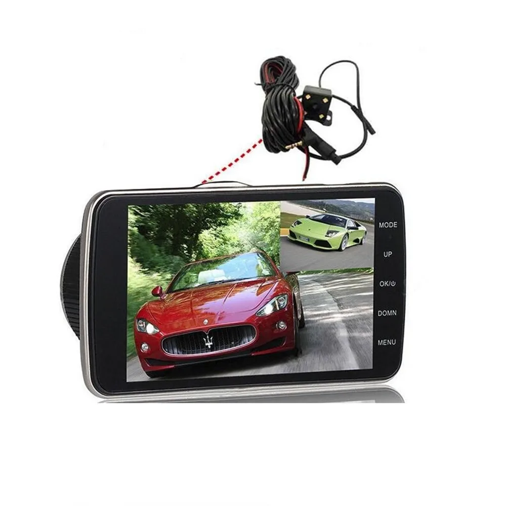 Ecartion Новый мини Автомобильный видеорегистратор 4 "с двумя объективами для