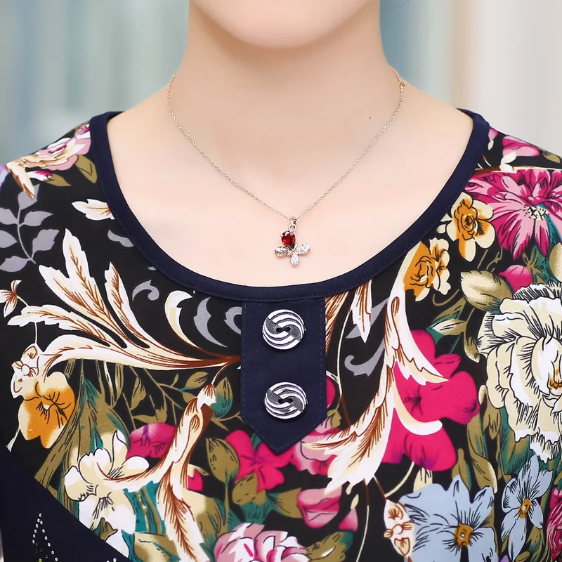 Nifullan 2 шт./компл. летние 5XL размера плюс женская одежда короткий рукав из двух предметов для матери, о-образный вырез+ с эластичной резинкой на талии укороченные штаны