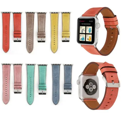 Ремешок из натуральной кожи для Apple Watch iWatch 3B19 Модный сменный Браслет наручных