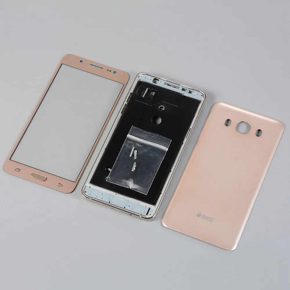 Корпус для Samsung Galaxy J5 2016 J510 J510FN J510F Сенсорное стекло сенсорного экрана + средняя