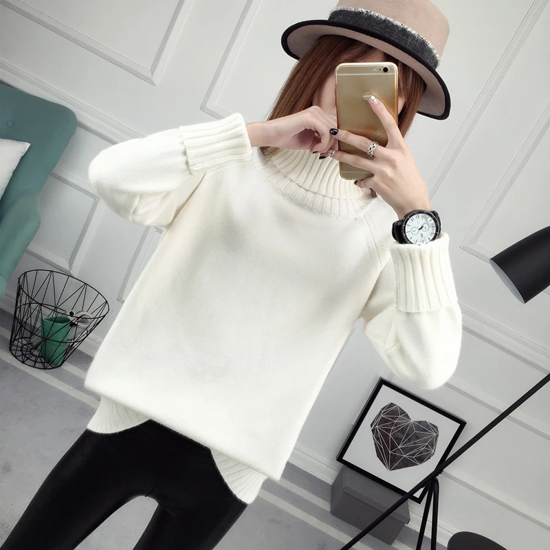 Thick Turtleneck Pullover Women Knit Sweater Autumn Winter Tops Warm Jumper Plus size Female Sweaters Long sleeve Knitwear | Женская