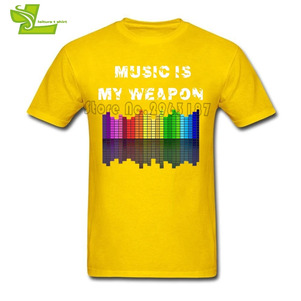 Мужская футболка с надписью Music Is My Weapon Новое поступление модная летняя принтом