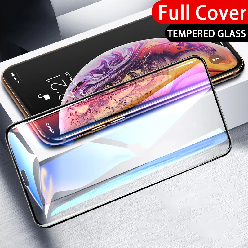 9H полное покрытие закаленное стекло для iphone 7 стекло на iphone 6 6S 7 8 Plus XR XS Max Защитное стекло для iphone X защита экрана