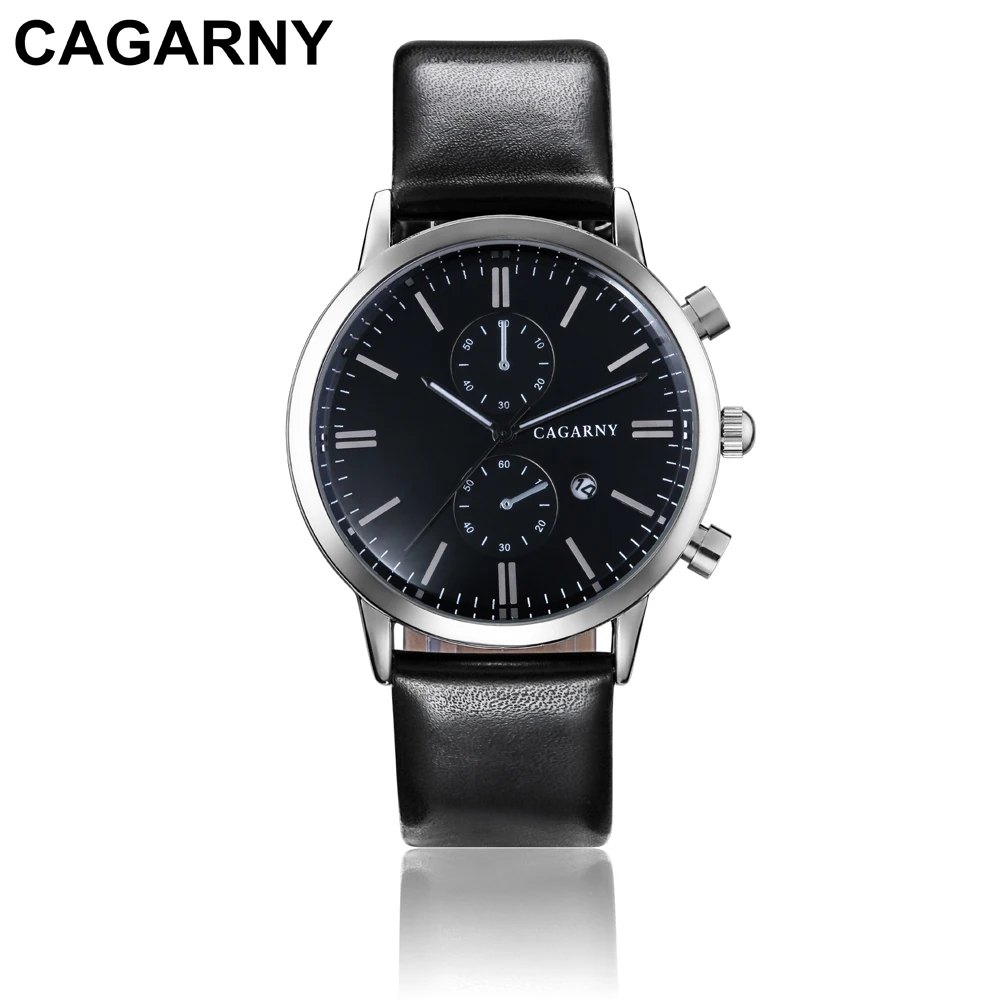 Cagarny Для мужчин Военная Униформа Часы Dual Time зон Дата кварцевые часы мужские