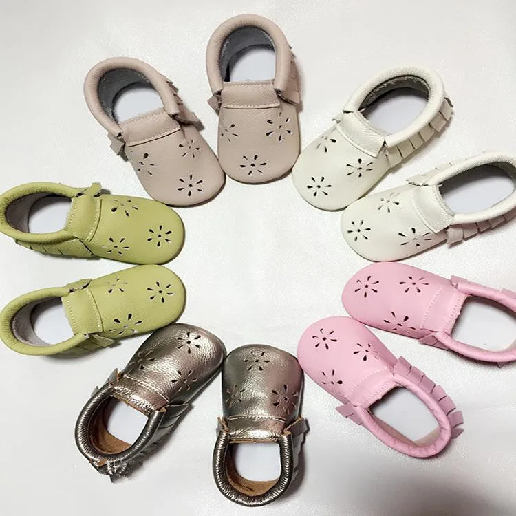 2020 Популярные однотонные детские мокасины из натуральной кожи без шнуровки с