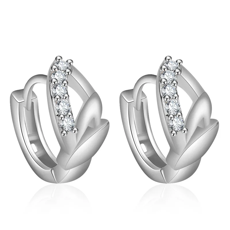 Женские винтажные серьги гвоздики цвета розового золота с кристаллами и