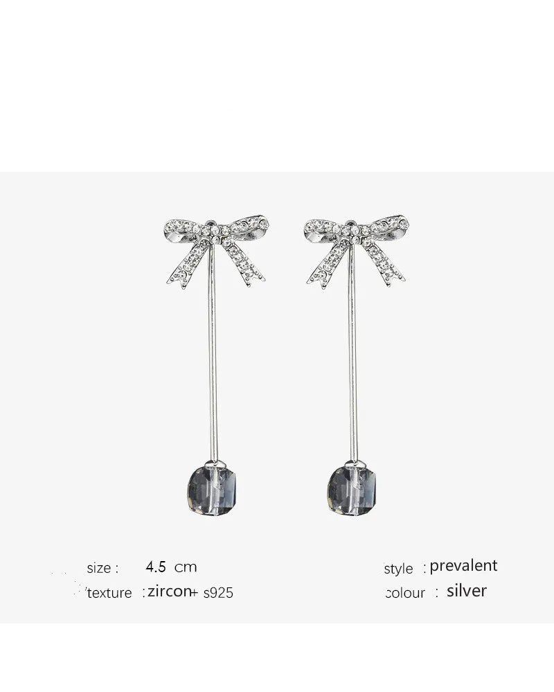 S925 чистое серебро иглы корейский стиль бабочка узел уха гвозди женские Личности