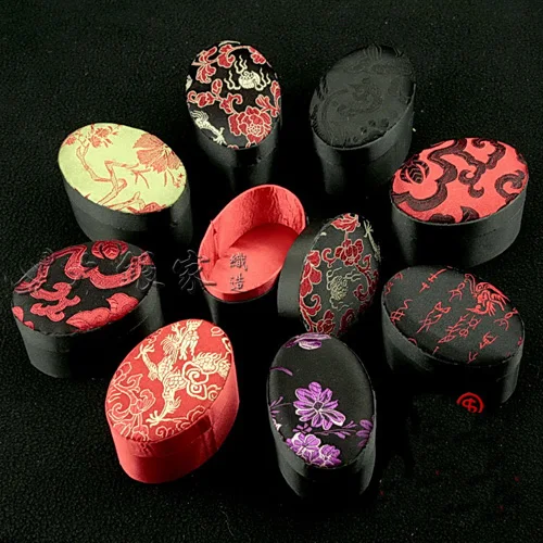 Милые овальные маленькие коробки для хранения ювелирных изделий шёлковая