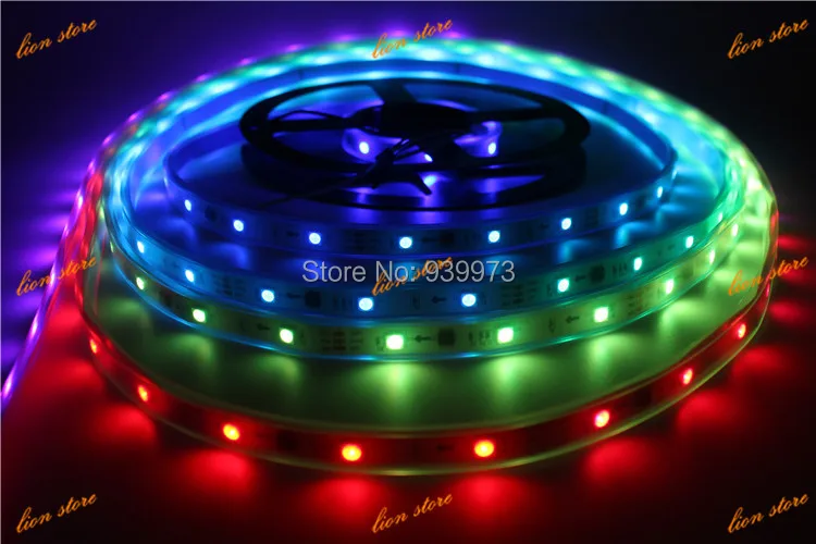 5 м ws2811 50 ICs 5050 цифровая RGB полоса 150 Led IP67 трубка Водонепроницаемая 12V Светодиодная