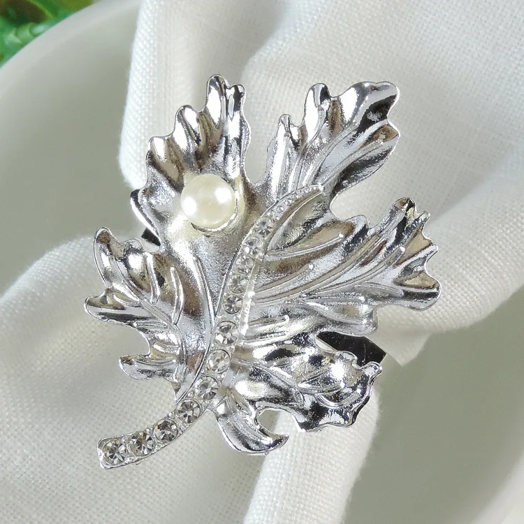 6 шт. металлические кольца для салфеток в виде кленового листа | Дом и сад