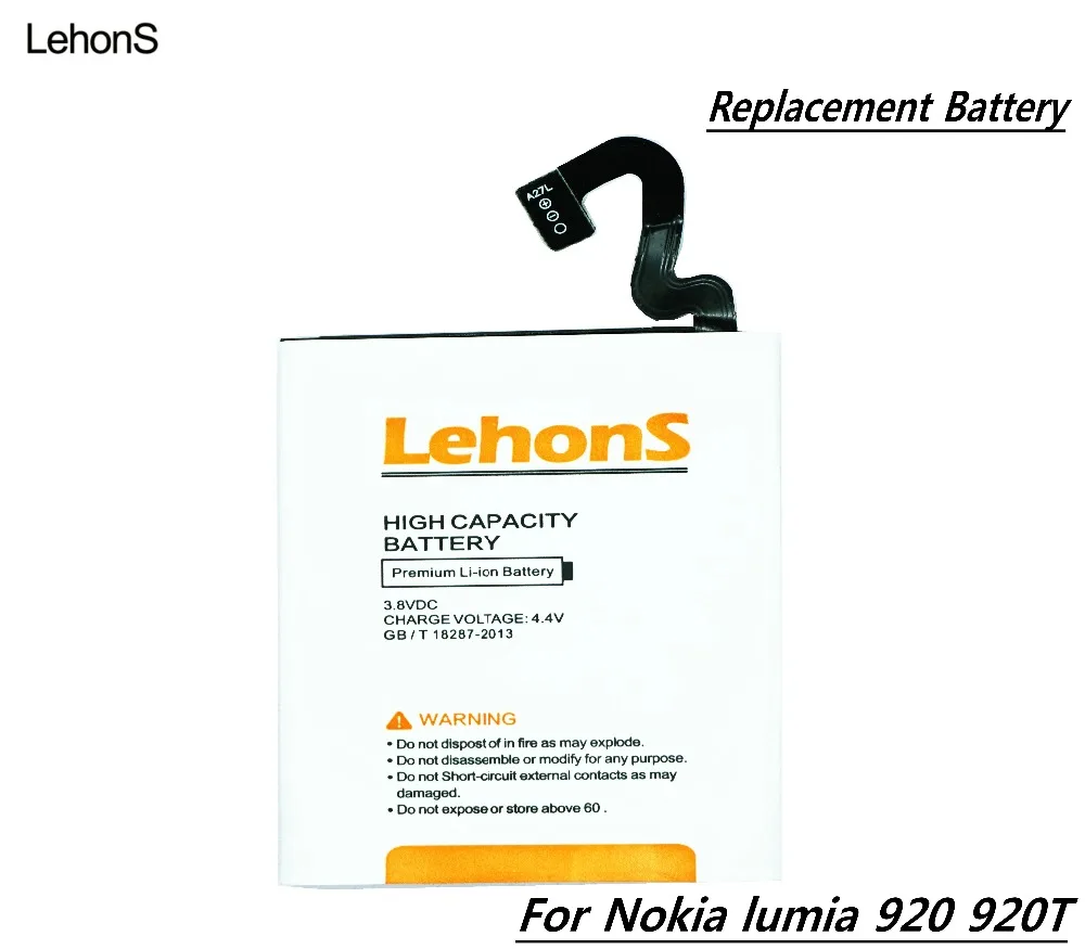 LehonS 1x Высокое качество BP-4GW BP4GW BP 4GW аккумулятор для мобильного телефона Nokia lumia 920