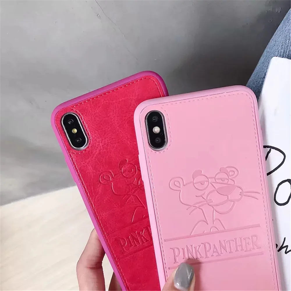 Чехол для iPhone X XS MAX XR с рисунком Розовая пантера чехол телефона из искусственной
