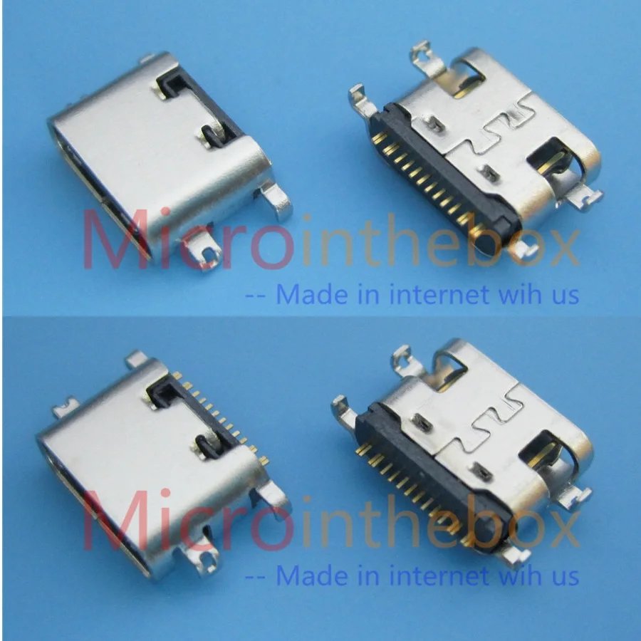

USB Connector Type C Horizontal Mid Mount 16P Female Type USB 3.1 1.6mm through board 0.85mm for charger adapter DIY Type C