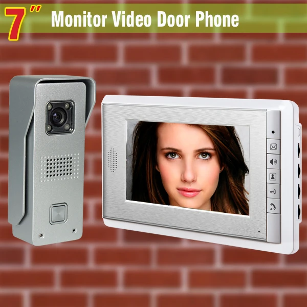 

7 Inch Monitor Video Door Phone Intercom Doorbell System Aluminum Alloy night vision Camera visual Intercom video interphone