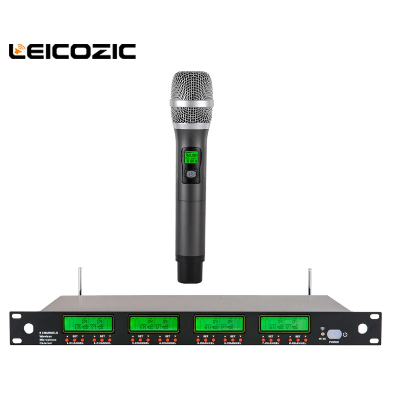 Leicosic 8 канальный беспроводной микрофон ручной система UHF Mikrafon Microfono microfone sem fio mikrofon