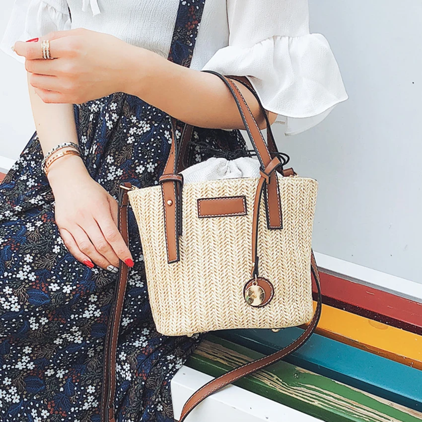 Ins соломенные сумки для женщин в Корейском стиле женские мессенджеры модный