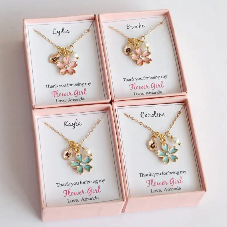 Индивидуальные Подарочные ожерелья для девочек с цветами подарочные браслеты