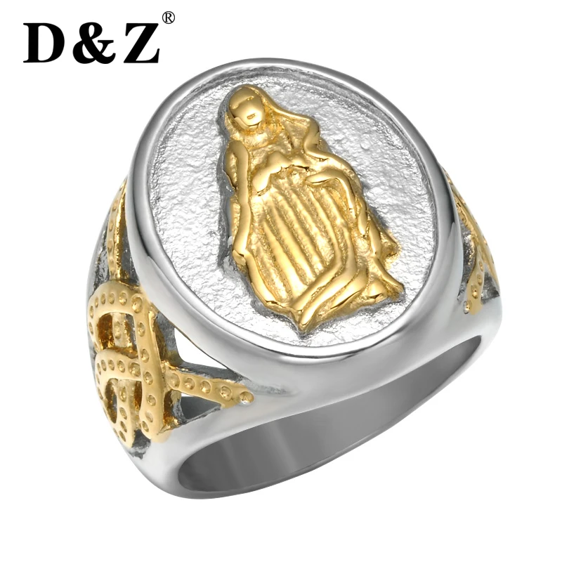 D & Z религиозная девственница Мэри кольцо золото нержавеющая сталь литая