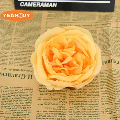orange 30 шт. 10 цветов 10 см Шелковая Роза Цветок голова Ретро Искусственные цветы «сделай сам» свадебное украшение арки стены поставки - Цвет: orange