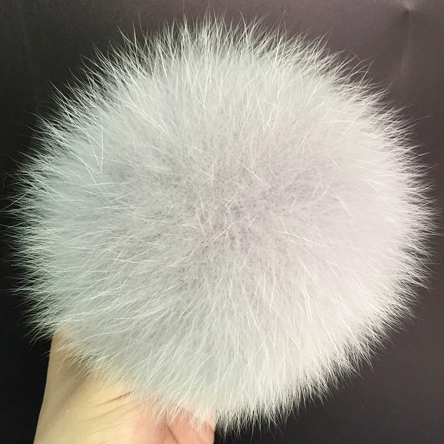 light grey 4/лот DIY 14 см белый черный серый помпон лисий мех помпон для вязаной шапки шапка с натуральным мехом помпоны Taobao - Цвет: light grey