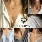 Многослойное ожерелье-чокер CC для женщин, модные ювелирные изделия, кулон из нержавеющей стали, ожерелья с именем на заказ, ЗолотойСеребряный цвет, сделай сам