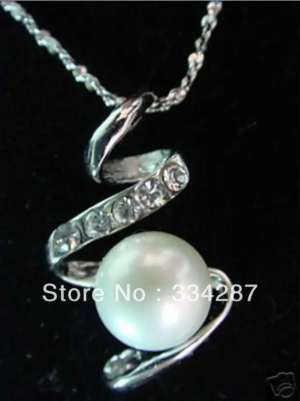 3 цвета! Модный кулон с искусственным белым/розовым/лавандовым/черным жемчугом