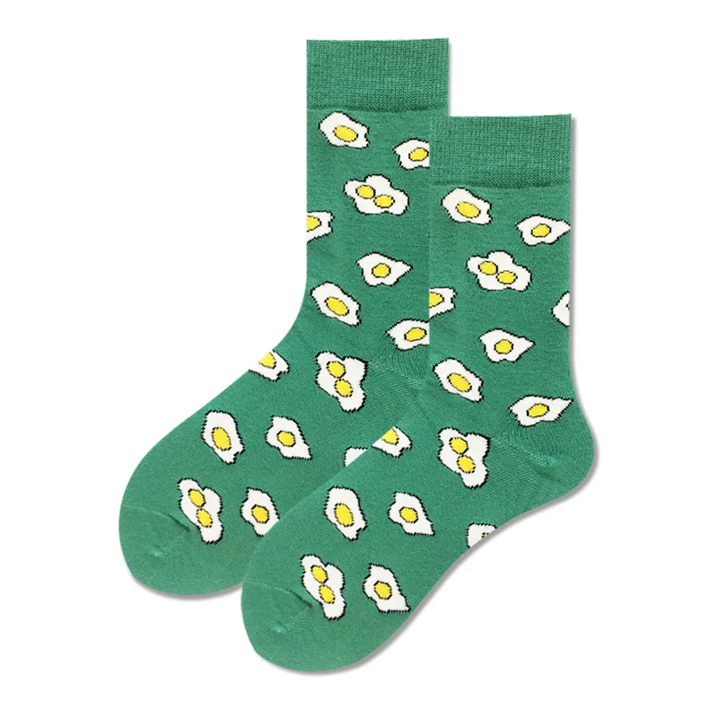 1 пара лидер продаж мужские цветные носки из чесаного хлопка с рисунком еды