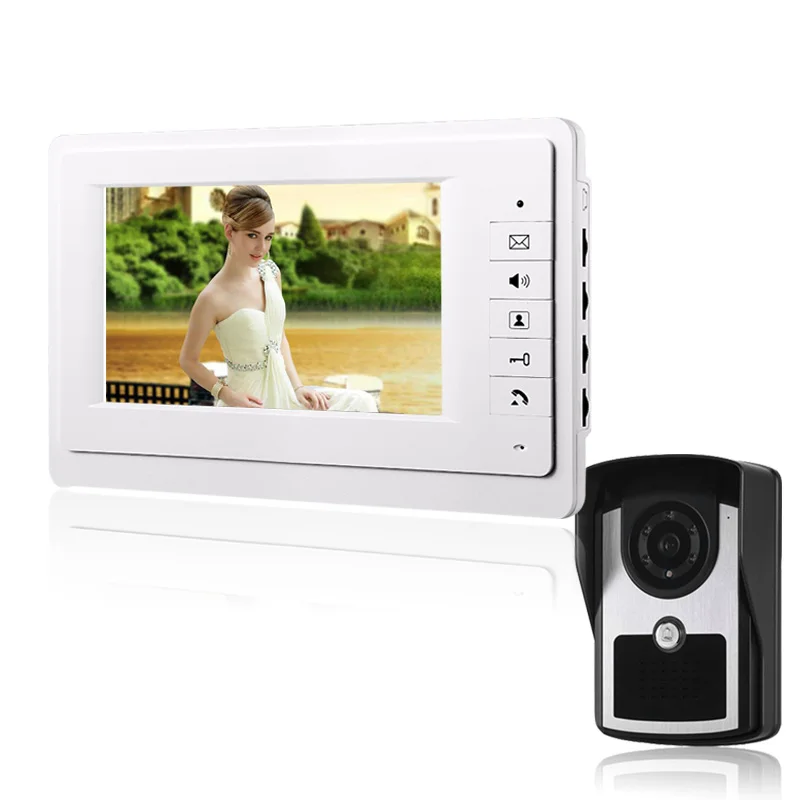 7 Inch Wired Video Doorbell Intercom for Home Security System Kit with IR Camera IP55 Grade Rainproof Camera