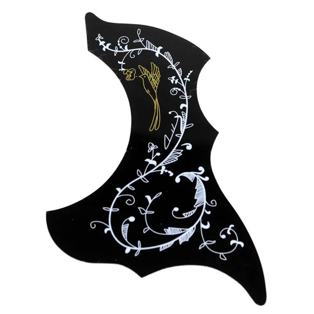 1 шт. Акустическая гитара pick guard pick Guard Dickquard самоклеящаяся целлюлоидная подходит для гитар размером 4" 41" - Цвет: Black Flower Bird