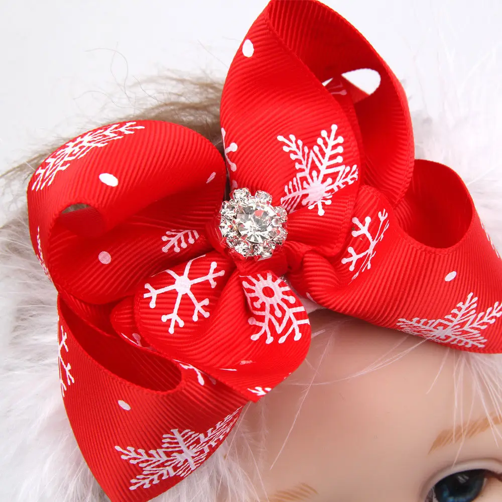 Christmas Infant Kids Baby Girls Boys Headband Feather Braid Bow Hair Band Accessories Free size | Мать и ребенок