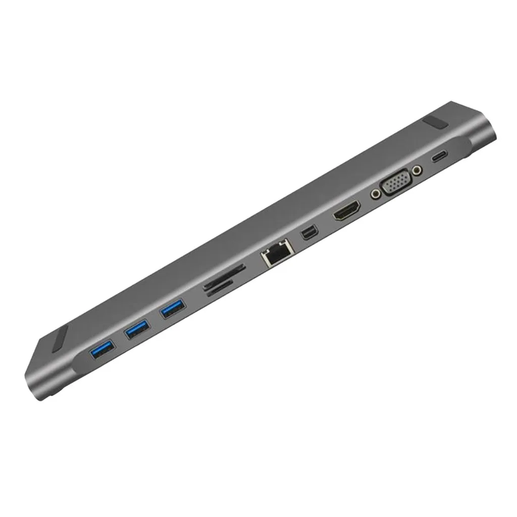 Алюминиевый 11 в 1 концентратор USB Type C к USB3.0 TF HDMI VGA RJ45 Мини DP док станция адаптер для