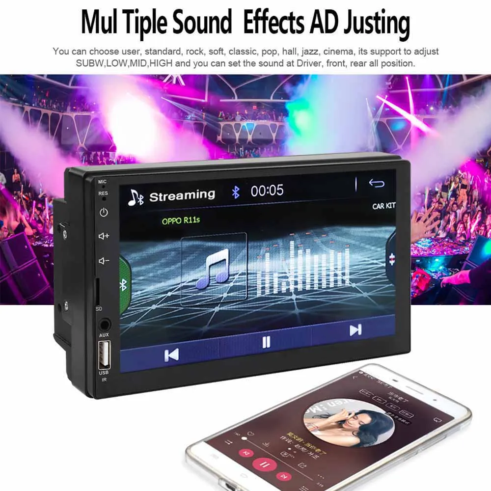 AMPrime 2din автомобильный радиоприемник 7 &quotсенсорный экран MP5 плеер Bluetooth USB AUX TF