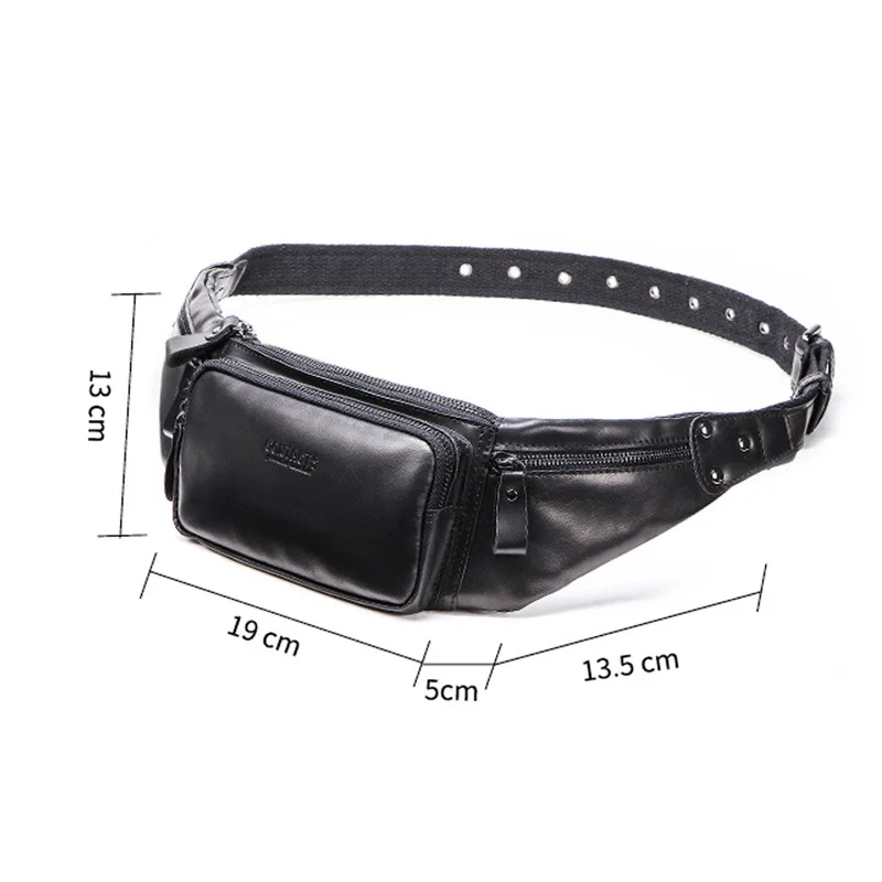 

Johnature Multifunctional Fashion Genuine Leather Men Chest Bags 2021 New Casual Waist Pack Cowhide Crossbody Bags