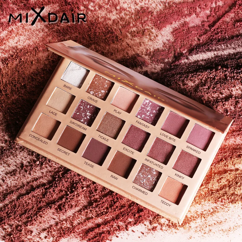 Матовые тени для век MIXDAIR 18 видов цветов мерцающие блестящие палитра водостойкие