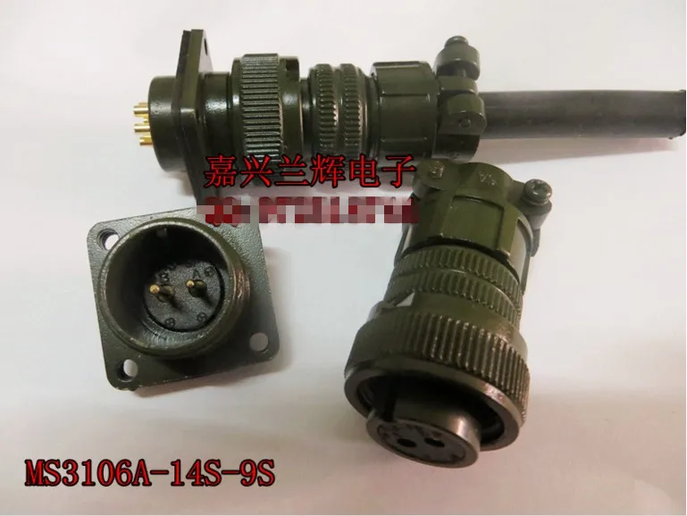 

Original new 100% 5015 American Standard aviation plug MS3106A14S-9S MS3102A14S-9P 2 core waterproof straight plug