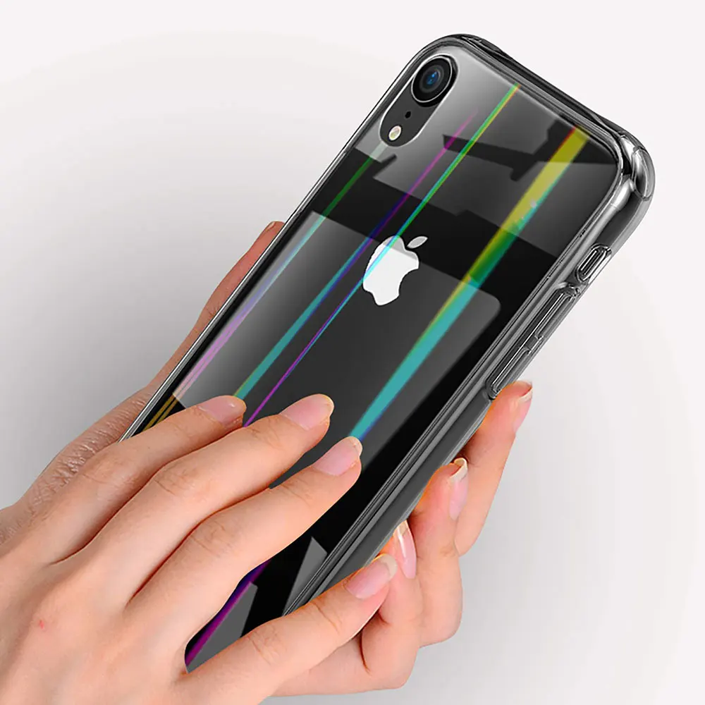 Portefeuille For iPhone XS Max Case Luxury Transparent Tempered Glass Back Cover Apple XR X 8 Plus 7 6 6S Accessories |