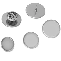 10set 12 14 16 18 20 mm stainless steel brooch style cabochon base blank cufflink spacer settings tack pins diy jewelry making