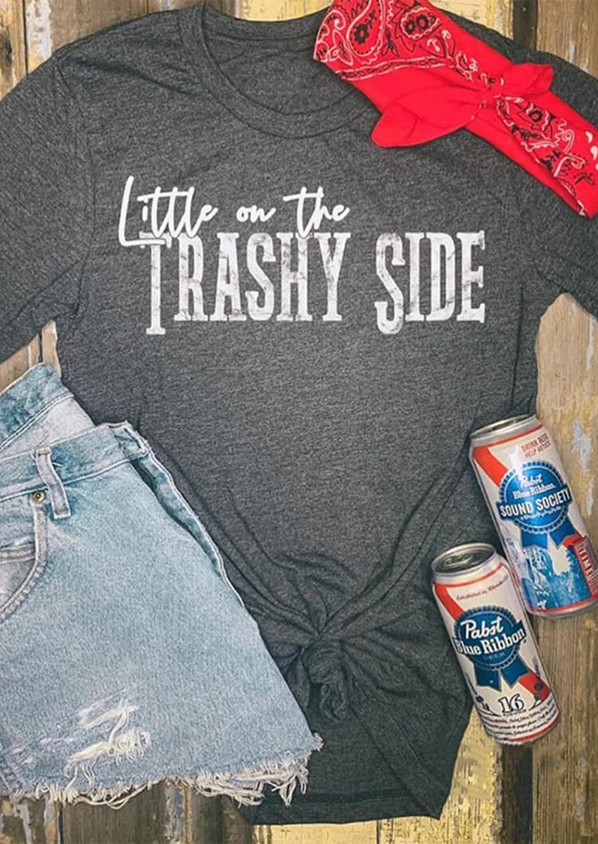 Женская футболка с принтом Повседневная Свободная букв серого цвета лето