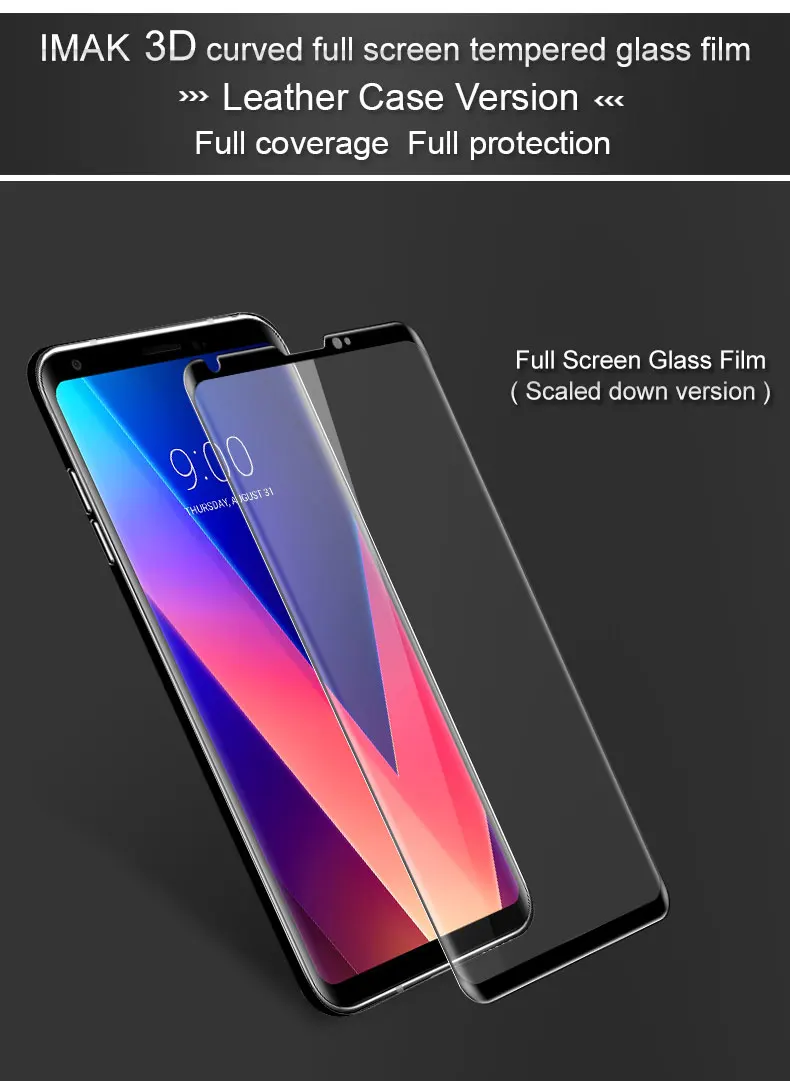 IMAK 3D изогнутое полное покрытие(уменьшенная версия) Закаленное стекло для LG V30 V30+ H930 Защитная пленка для экрана для LG V30+ H930 стекло
