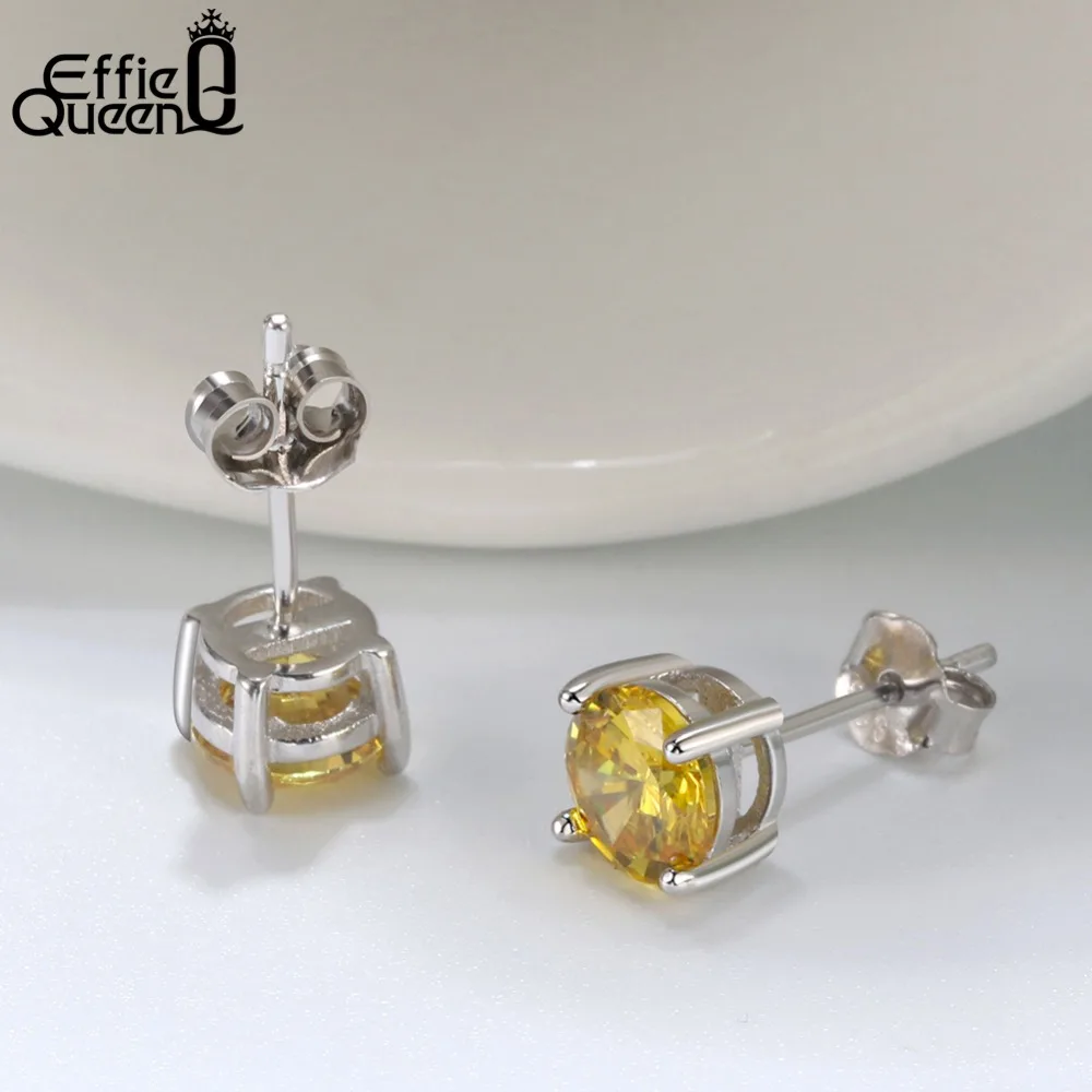 Effie Queen инкрустированные Аутентичные 925 стерлингового серебра Симпатичные