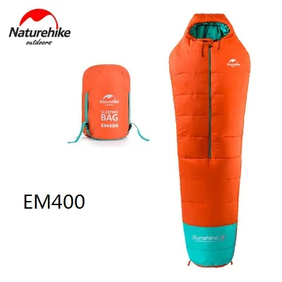 EM400 ORANGE Naturehike спальный мешок для кемпинга-10~ 10 градусов Цельсия, хлопковые спальные мешки для взрослых - Цвет: EM400 ORANGE