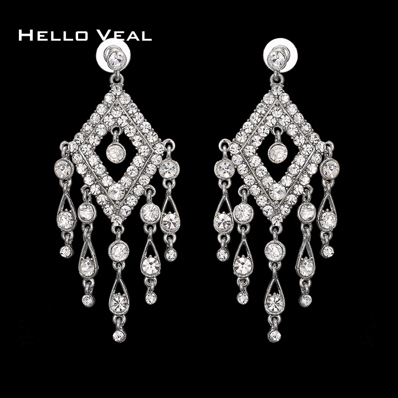 Глаза форма посеребренные серьги Лидер продаж Длинные Стиль Кристалл Циркон