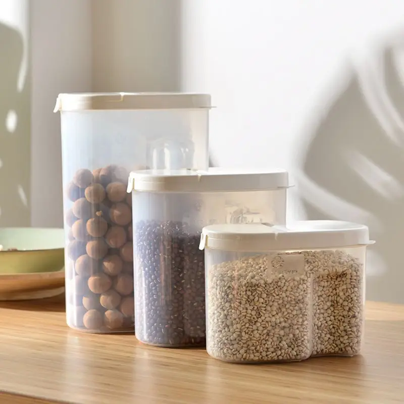 Clear Plastic Kitchen Food Rice Bean Cereal Flour Grain Snacks Storage Box Container Sealed Case | Дом и сад