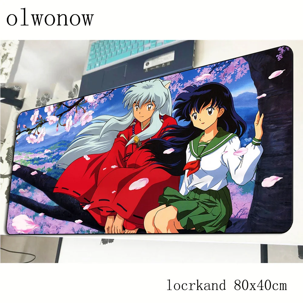 

inuyasha mousepad gamer wrist rest 800x400x2mm gaming mouse pad anime notebook pc accessories laptop padmouse ergonomic mat